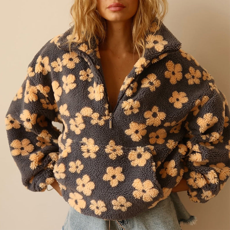 Daisy - Boho Kwiatowy Sweter Fleece