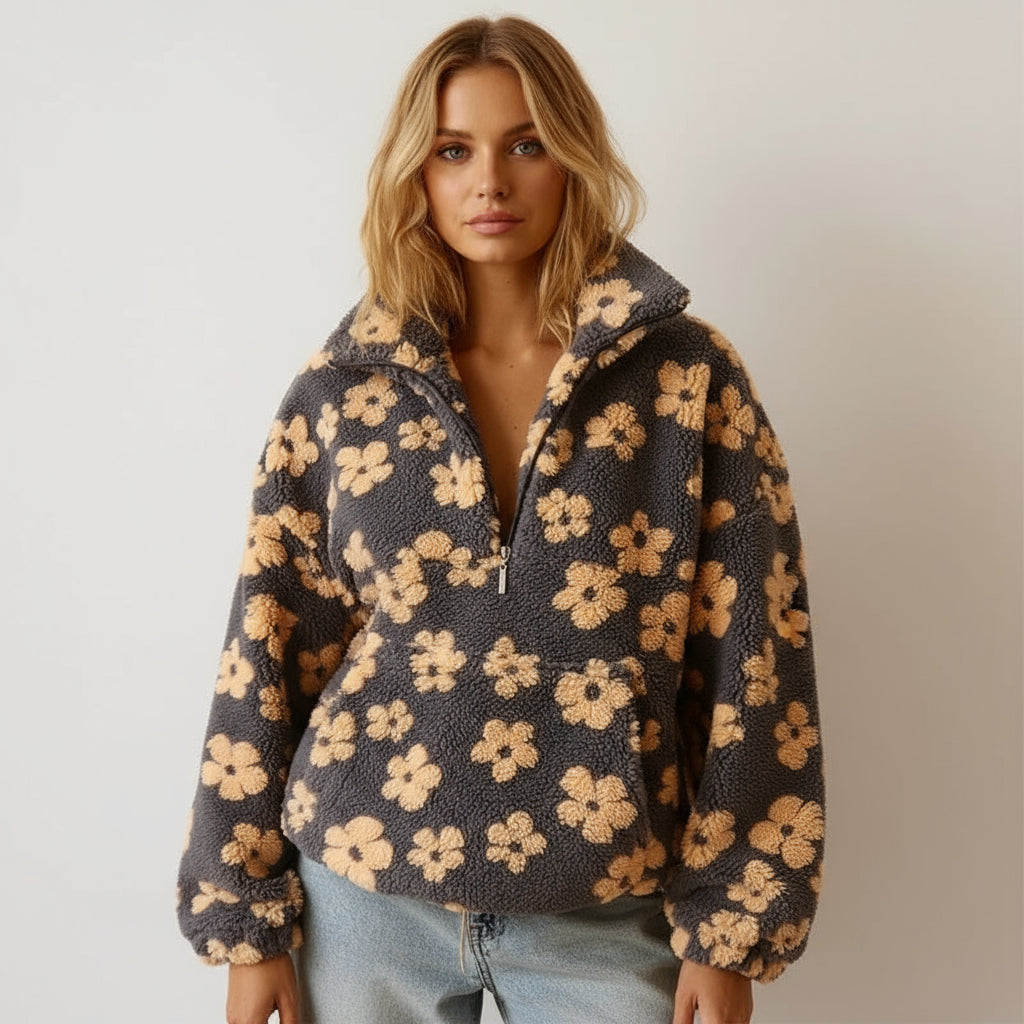 Daisy - Boho Kwiatowy Sweter Fleece