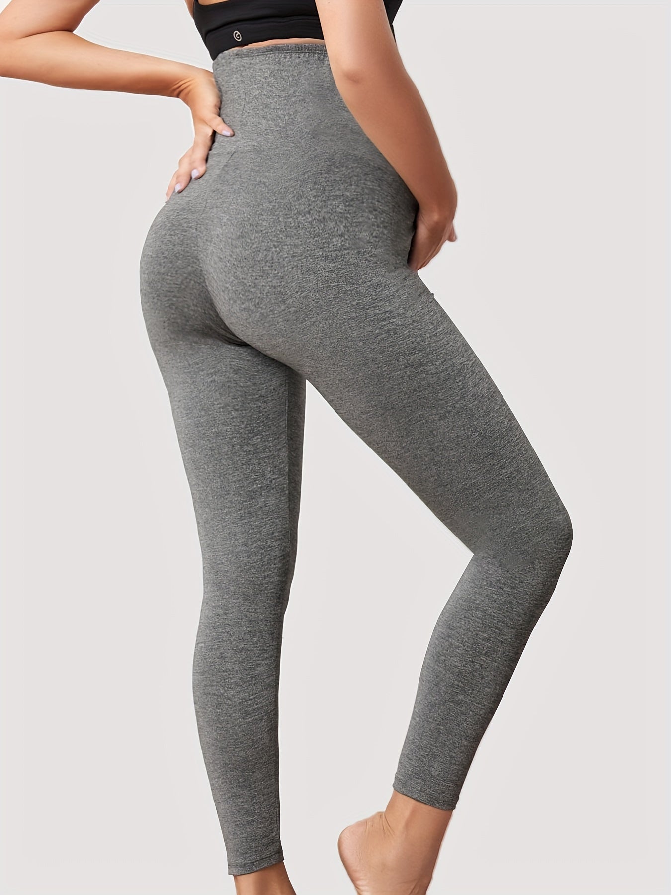 2 sztuki Legginsy ciążowe Slim Fit Wysoki Stan Sportowe