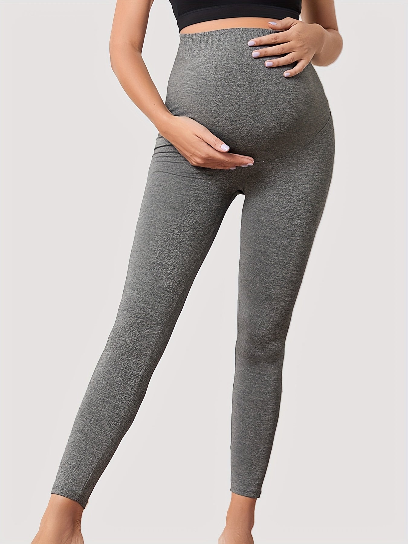2 sztuki Legginsy ciążowe Slim Fit Wysoki Stan Sportowe