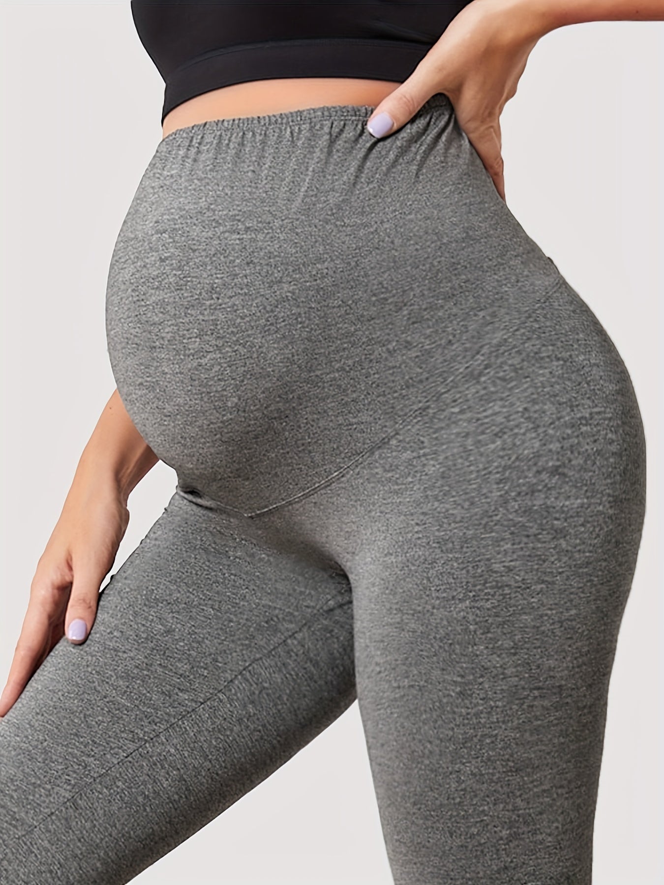 2 sztuki Legginsy ciążowe Slim Fit Wysoki Stan Sportowe