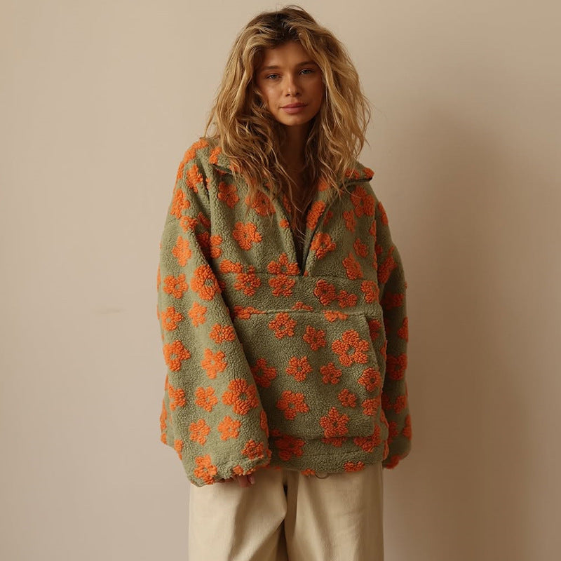 Daisy - Boho Kwiatowy Sweter Fleece