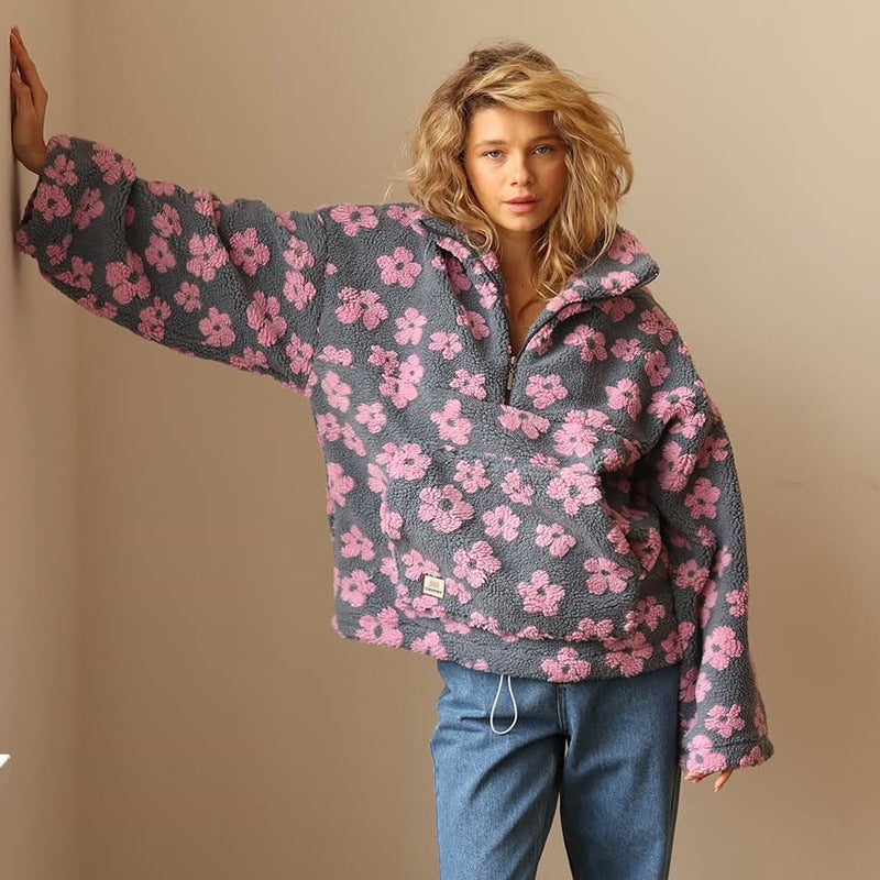 Daisy - Boho Kwiatowy Sweter Fleece